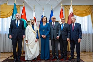 Foreign Ministers of Saudi Arabia, Jordan, Egypt, Bahrain, and Qatar Hold Talks with Slovenia's Deputy Prime Minister and Foreign Minister in Ljubljana