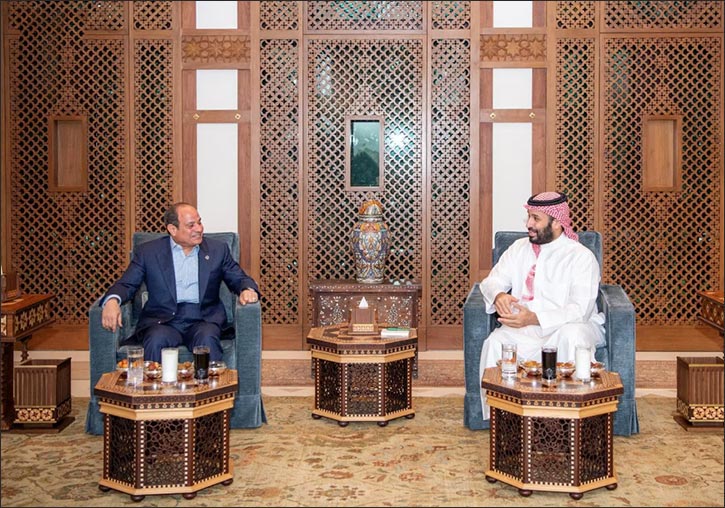 HRH the Crown Prince Meets President of Egypt at Iftar Table in Jeddah